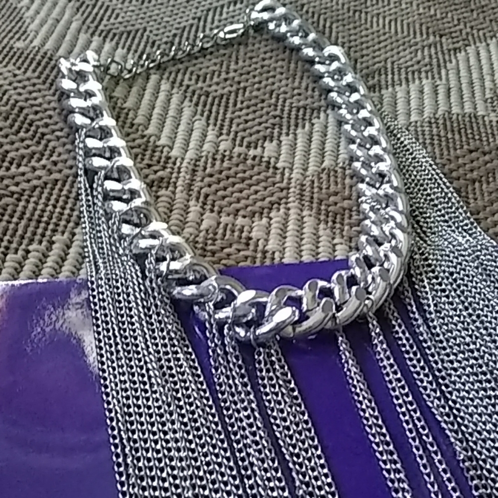 Statement Silver Tone Necklace - image 2